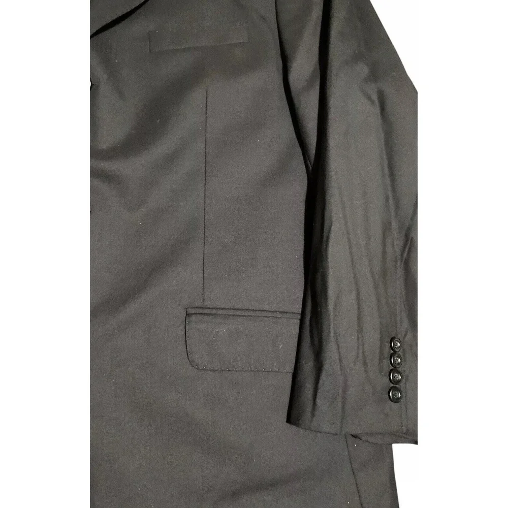 Bespoke Tailored Mens Suit Jacket Pants Black 3 Button 2XL Pants 48x26 Chest 50
